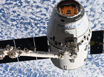 cargo capsule moving through space