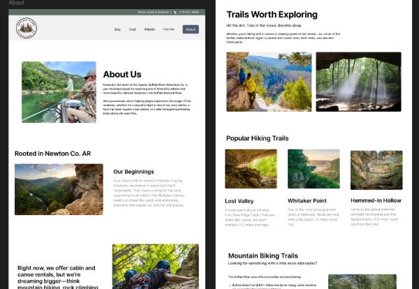 screenshot of website wireframe design
