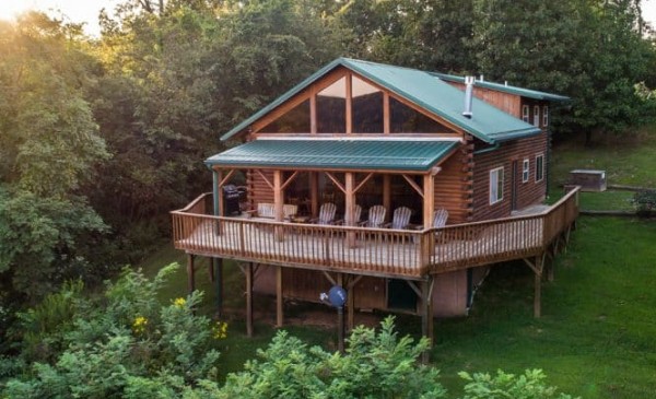 Friends staying together at a cabin.